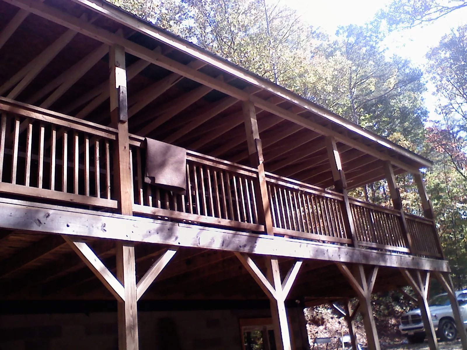 Timber framing under a new elevated porch and deck — Roof Leak Repair in Pleasureville by Roofing Brothers